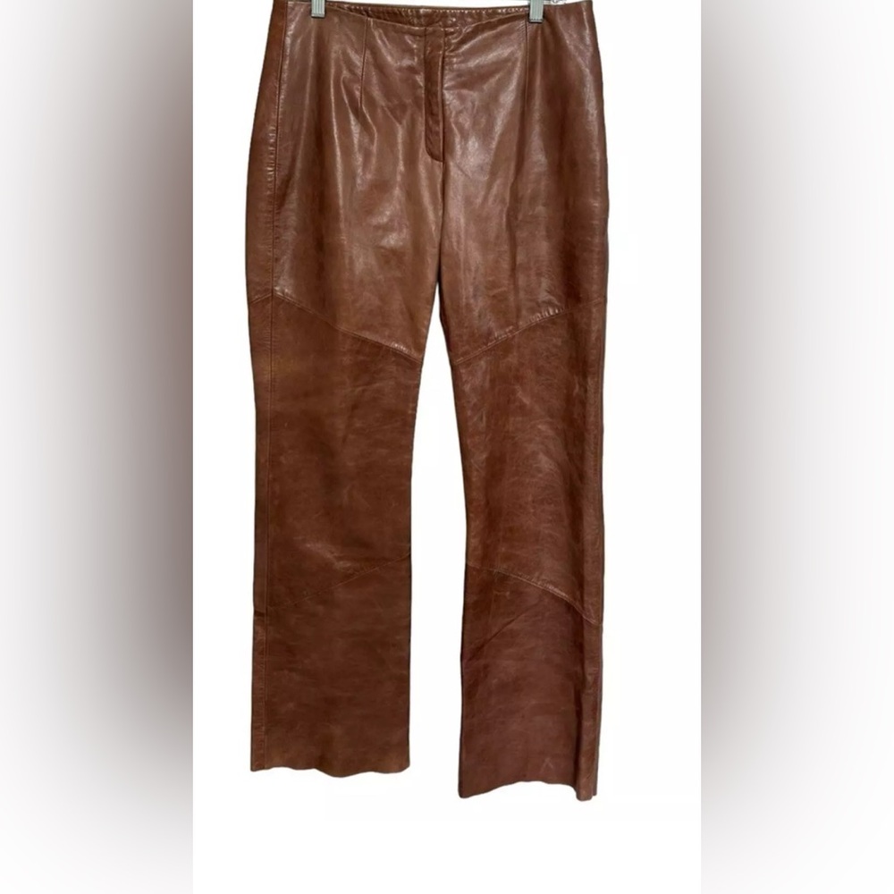 Vintage Pelle Studio x Wilson’s Leather Cognac Genuine Leather Boot Cut Pants 4